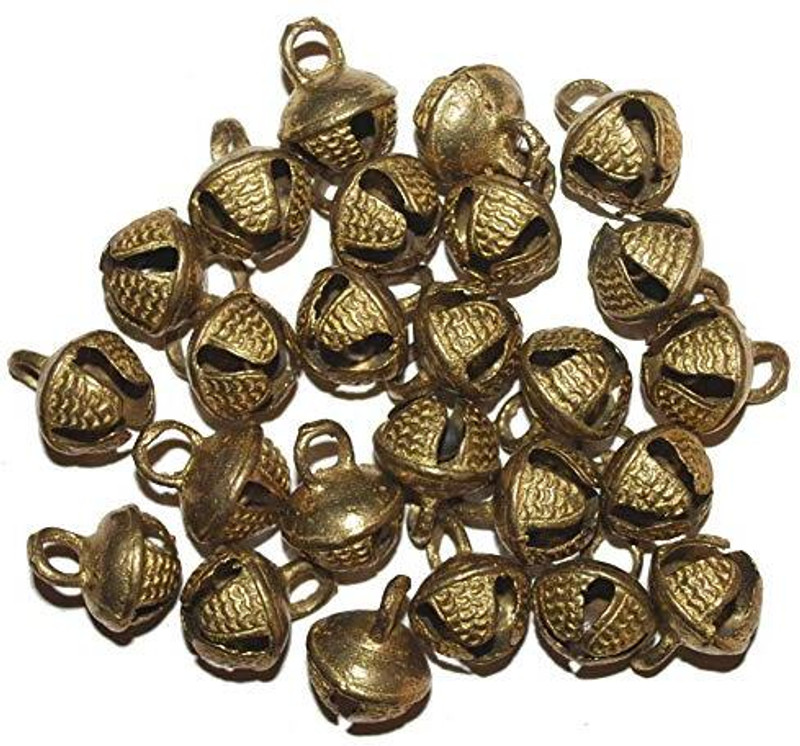 ARTPARASITE 16 No. Brass Ghungroo Bells Indian Anklets/Loose Beads 50 Pcs Ghungroo Bells(50 Pieces, 0.6 inch)