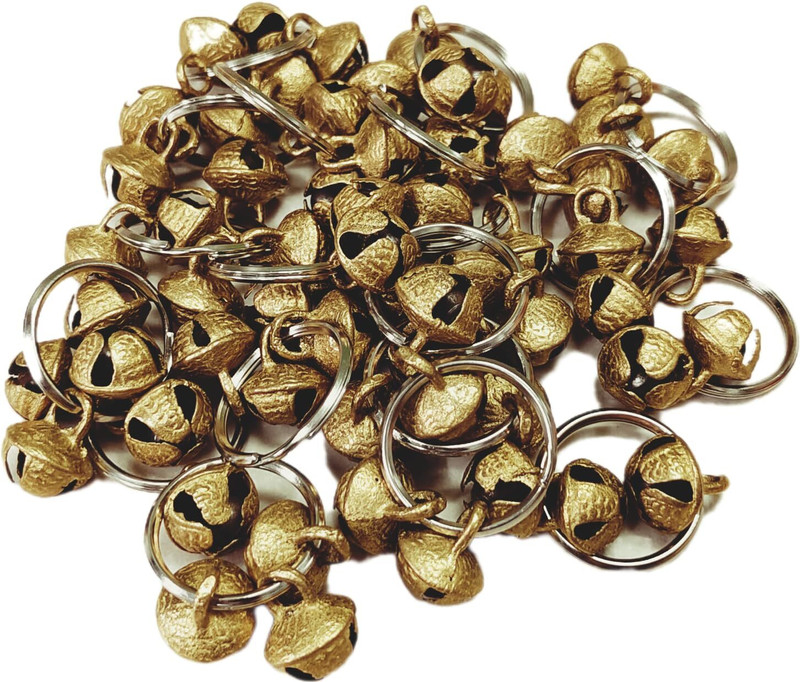MILLENSIUM 4pc Brass Ghungroo Kadi Fingers for Puja Aarti Hand Clapping Ring Pooja Bhajan Kartal Instrument