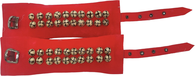 SKSM METALS Premium brass Ghungroo 2 line velvet pad with belt 20-20 bells Ghungroo Bells(40 Pieces, 2 inch)