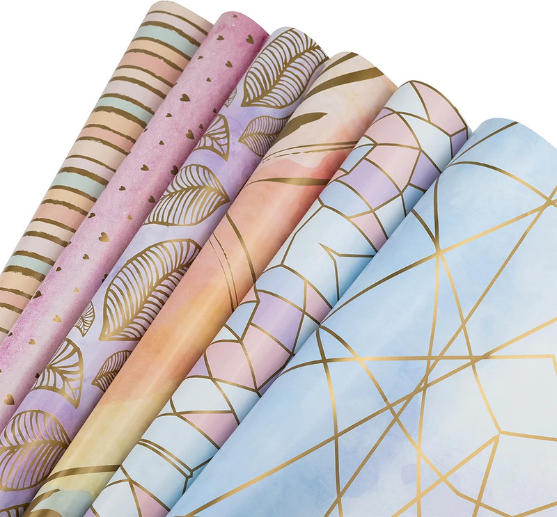 Birch & Co. Premium Gift Wrapping Paper Sheets -Vibrant Colors & Designs | For All Occasions | Eco-Friendly | Design Paper Sheet | Gift Paper Sheet Gift Wrapper(Multicolor)