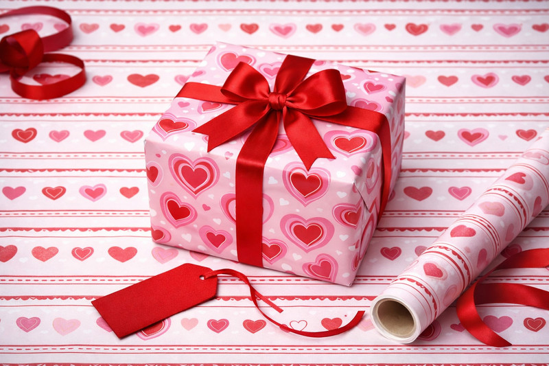 Giftcovery 5 Pcs Gift Wrapper - Premium Paper sheet for Special Occasion Hearts Paper Gift Wrapper(Pink)