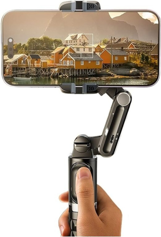 Elevea Q18 Gimbal Stabilizer with Fill Light - YouTube, Instagram - Gift for Creators 3 Axis Gimbal for Mobile(Gimbal with accessories)