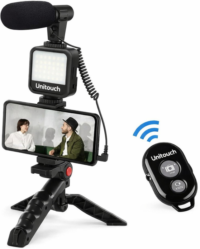 Unitouch Vlogging Kit Included Bluetooth Remote 3 Axis Gimbal for Mobile(1500)