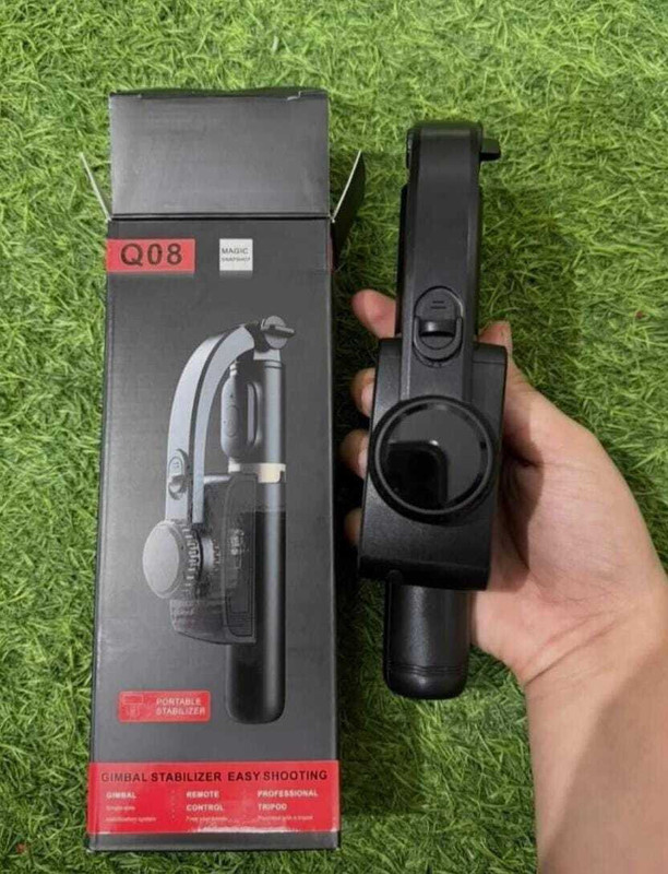 EVAAENTERPRISES Q08 Gimbal in Black Sleek Color 3 Axis Gimbal for Mobile, Camera(3kg)
