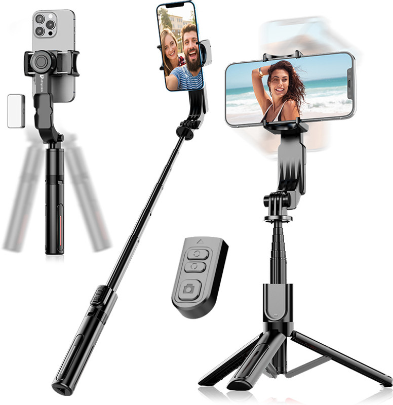 Ultraprolink 3 in 1 Gimbal-Selfie Stick & Extendible Quadripod|With Full Control BT Remote| Single Gimbal for Mobile(290g)