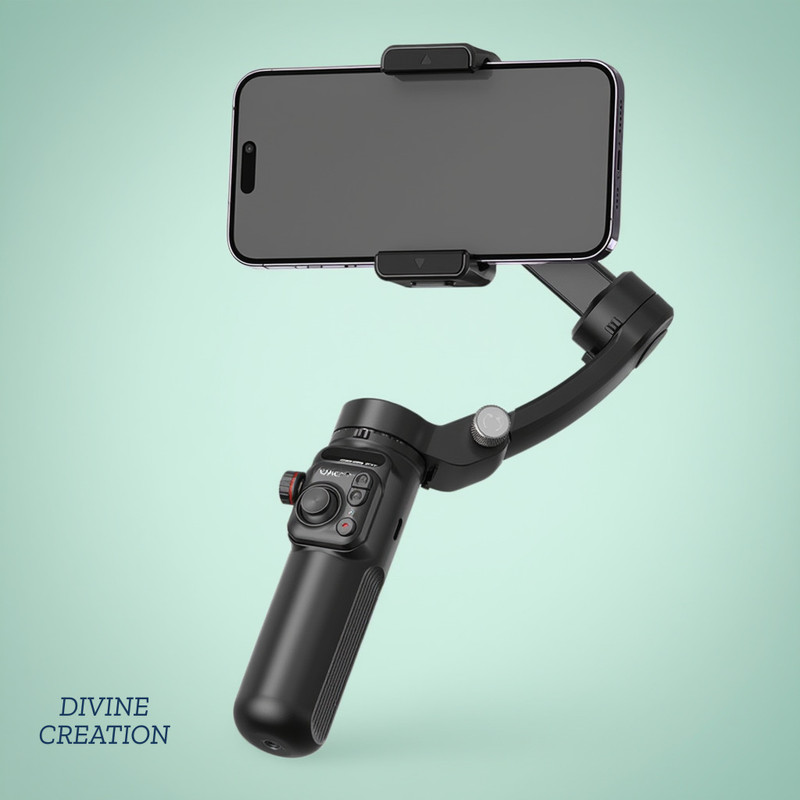 Divine creation M02, 3-Axis Handheld Gimbal Stabilizer Anti-Shake Video AI Stabilization B318 3 Axis Gimbal for Camera, Mobile(400 Grams)