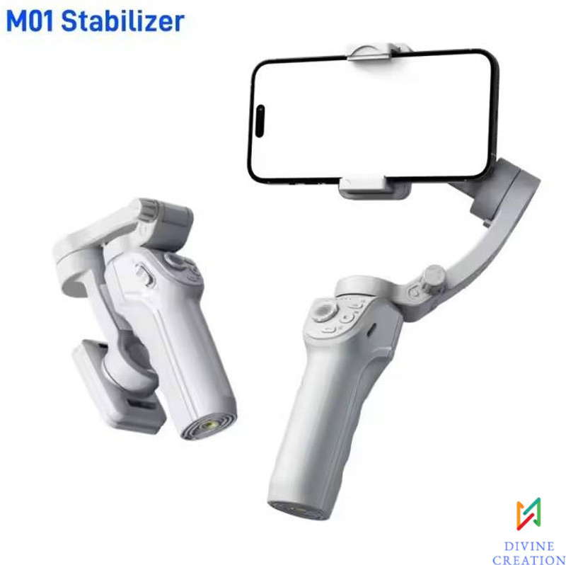 Divine creation M01 Steady 3-Axis Smart Gimbal Ultra-Smooth Handheld Intelligent Tracking D17 3 Axis Gimbal for Mobile(Up to 300 grams)