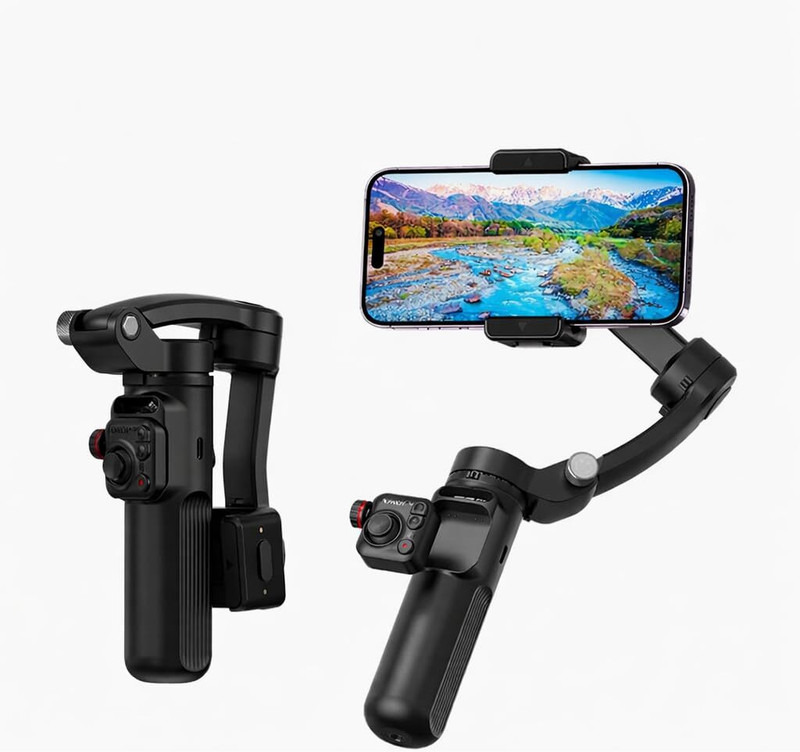 spellcell 3 Axis Mobile Gimbal Stabilizer with AI Face Tracking Tripod for Vlogging Video 3 Axis Gimbal for Camera, Mobile(800 grams)