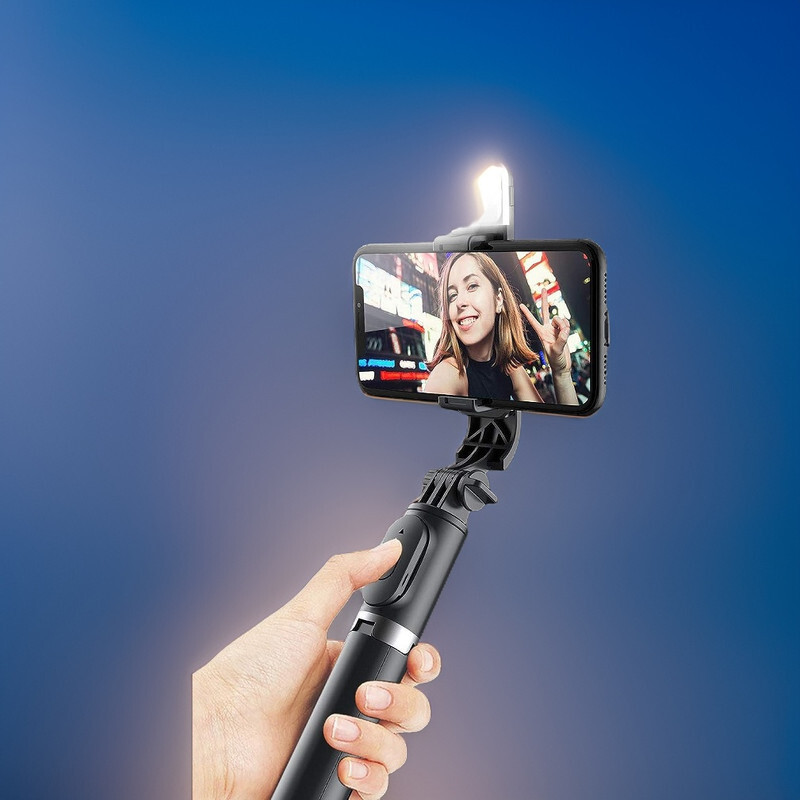 FRONY W05_R1S Bluetooth Selfie Sticks with Remote and Selfie Light Single Gimbal for Mobile(10)