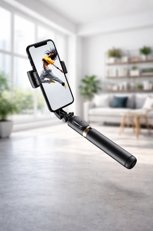 Gentle e kart Q08 Phone Gimbal Stabilizer Wireless BT Selfie Stick Tripod Stabilizer Holder Single Gimbal for Camera, Mobile(500)