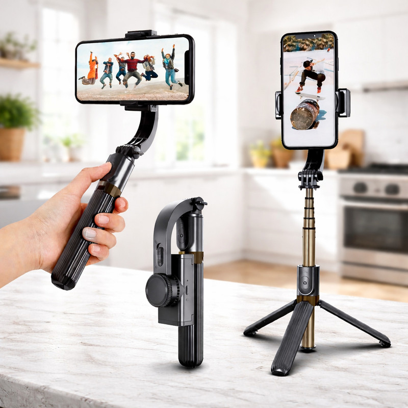Gentle e kart Q08 Gimbal Stabilizer for Phone , Bluetooth Remote Control Single Gimbal for Camera, Mobile(500)