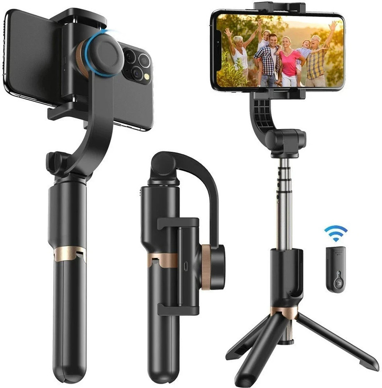 technofill Q08 Camera & Mobile, tripod with Selfie Stick with Mobile Holder Foldable Single Gimbal for Camera, Mobile(450)