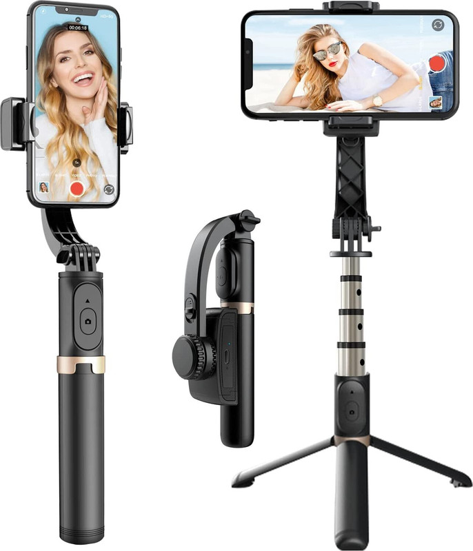 Hold up Q08 Gimbal Stabilizer for Smartphone with Extendable Bluetooth Selfie Stick Single Gimbal for Camera, Mobile(500)