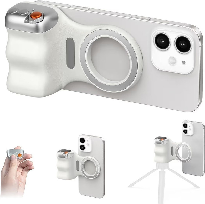 LUMINZA Fun Shot Grip 2 Magnetic Phone Holder with Remote & Two-Stage Shutter 3 Axis Gimbal for Camera, Mobile(300)