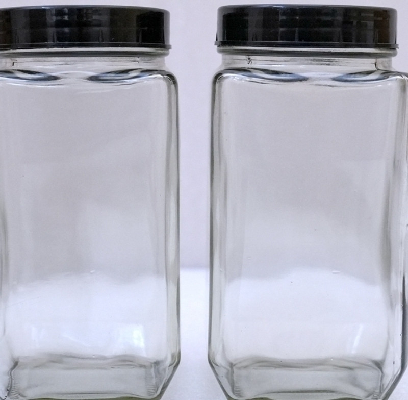 Bhavya 1000 ML GLASS JAR BLACK Glass Glass Holder