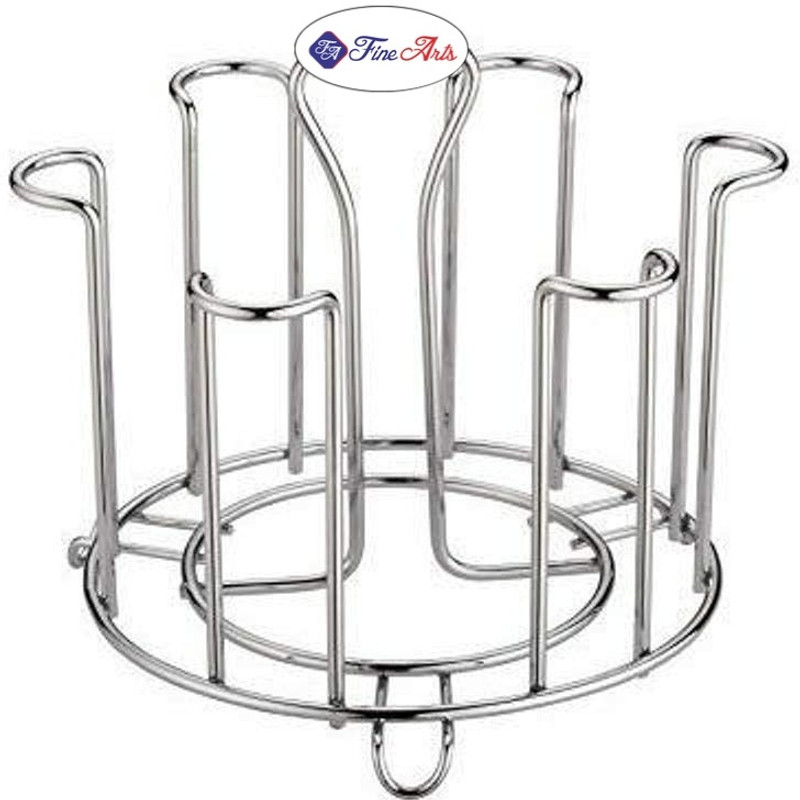 FineArts Stainless Steel Free Standing Glass Holder Stainless Steel Glass Holder