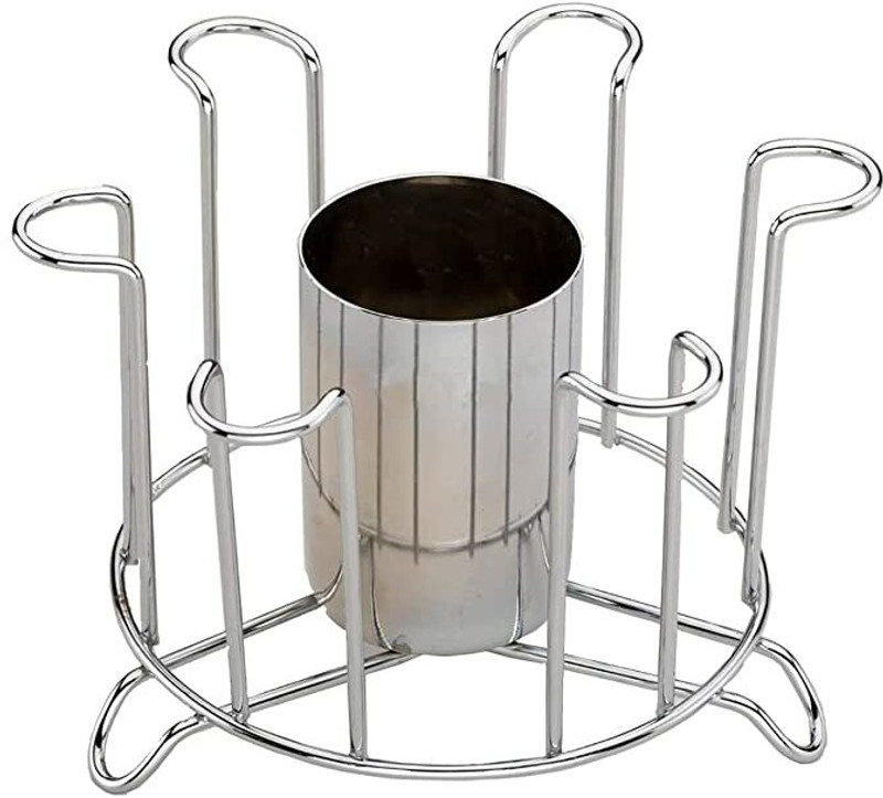 Puno Steel Lotus Glass and Spoon Holder /Cutlery Glass Stand Steel Glass Holder Stainless Steel Glass Holder