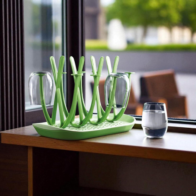 venimall Cup Holder Stand – Durable Kitchen Organizer with Detachable Drip Tray Plastic Glass Holder