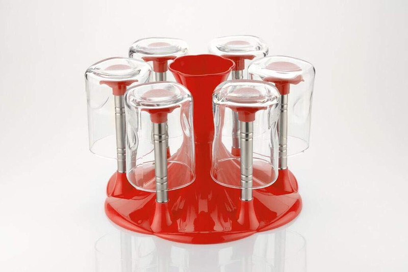 GANGEV Deluxe Glass Stand Red Plastic Glass Holder