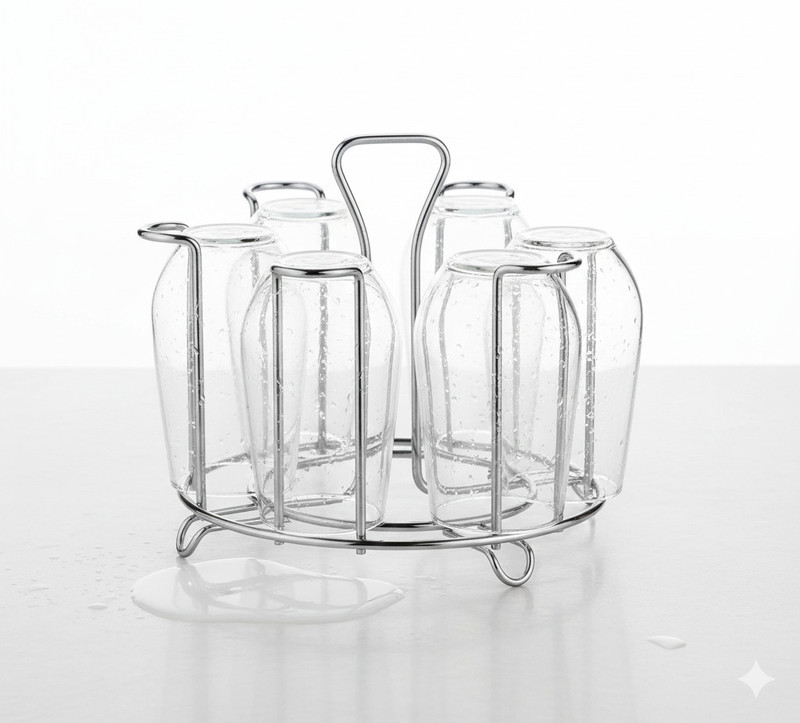 VEKLIO Glass holder for kitchen/tabel/dining area Stainless Steel Glass Holder