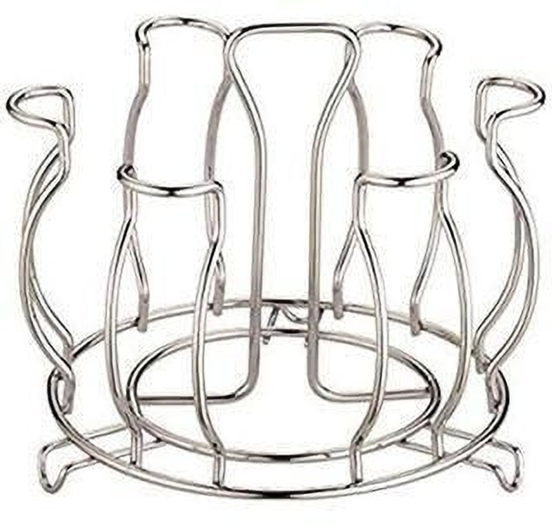 Abbex 6-Slot Glass Stand | Rust-Proof Glass Holder for Kitchen & Dining Table (Silver) Stainless Steel Glass Holder