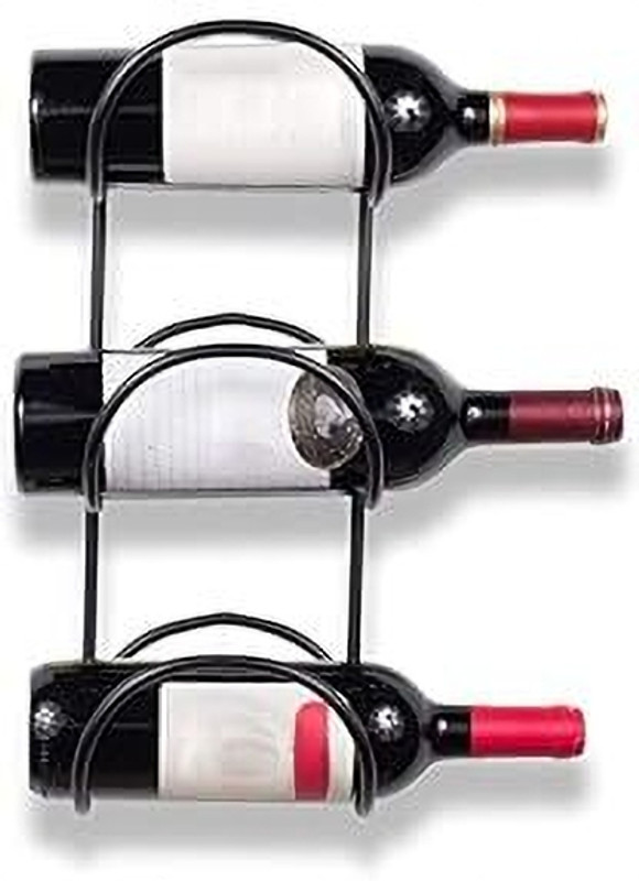 Indian Decor 28941 3 Sectional Wall Mount Wrought Iron Wine Bottle Iron Wine Rack