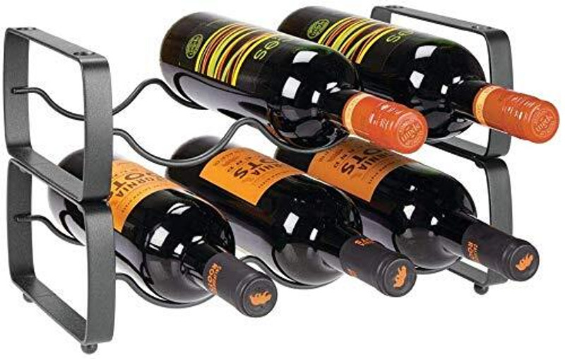 Indian Decor 51101 Classic Metal Steel Free-Standing 6 Bottle Modular Wine Rack Storage Iron Glass Holder