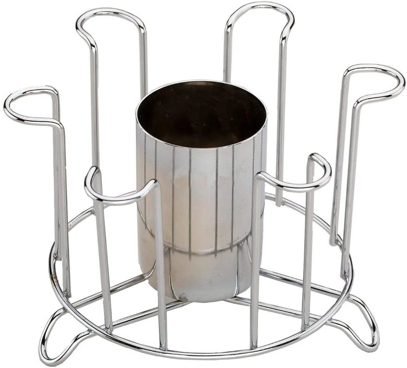 iSTAR Glass and Spoon Organiser /Glass for Kitchen Dining Table(6 Glass Stand) Stainless Steel Glass Holder, Utility Rack, Spice Racks