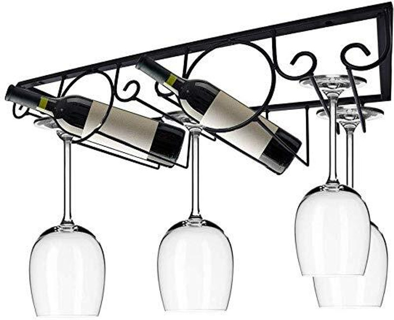 Indian Decor 312258 14-Inch Wine Glass Rack, Under Cabinet Wine Rack Iron Glass Holder