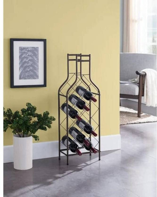 ICON CREATION Cube Shape Bottle Table Decor Glass Holder Hanging Bottle Cup Rack Iron Glass Holder, Iron Holder, Door Mount Towel Bars, Grooming Rack
