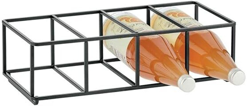 Indian Decor 28469 Stackable, Metal Geometric Free-Standing Water Bottle and Wine Rack Iron Glass Holder