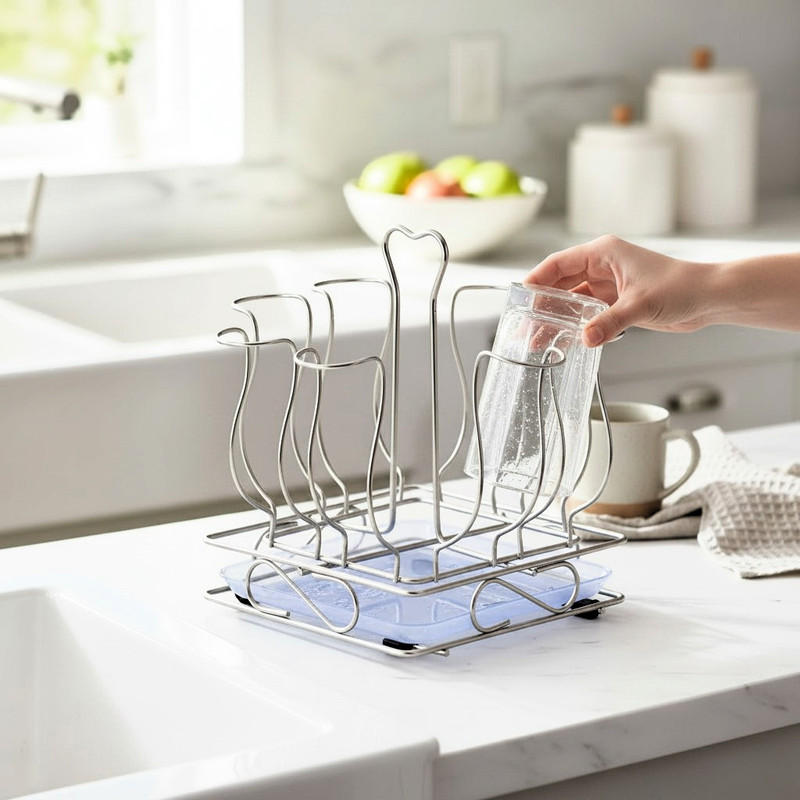 Amol ER93-8 pcs Glass Holder Stainless Steel Glass Holder