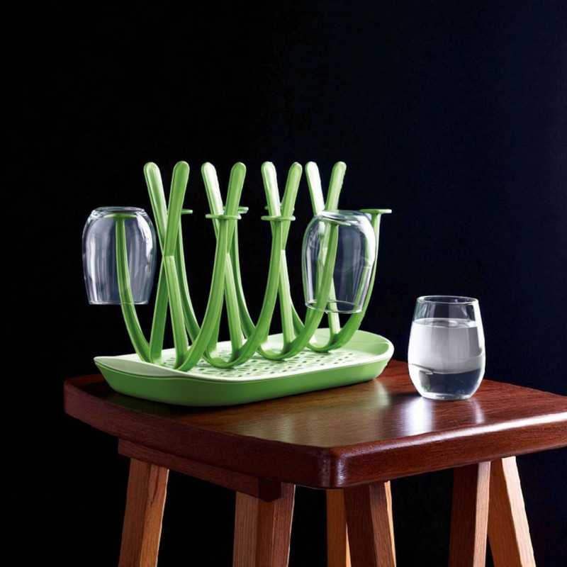 NHB BOUTIQUE Flora Multipurpose Bottle & Cup Holder Stand – Durable Kitchen Organizer Plastic Utility Rack