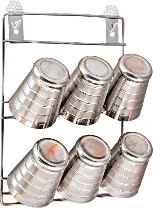 GLOCY Holder Stand Wall Mounted For Home/Kitchen/Office|Shop Stainless Steel Glass Holder