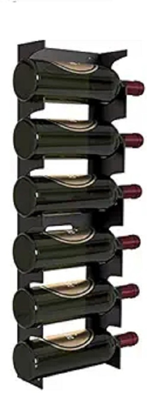 Indian Decor 48190 Wall Mount Steel Wine Rack (6 Bottles) Iron Glass Holder