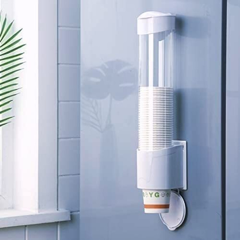 TRIVSY Paper Cup Dispenser Holder Wall Mounted Plastic Drinking Water Cup Dispenser Plastic Glass Holder