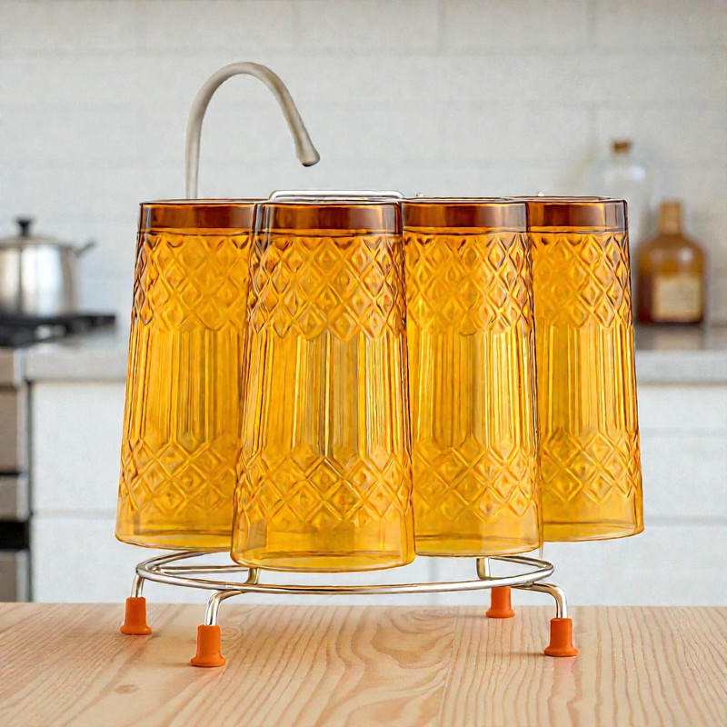 FineArts Stainless Steel Glass Stand (100% ss ) Stainless Steel Glass Holder