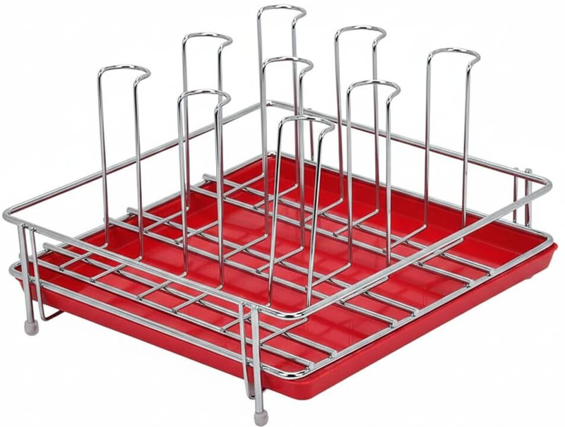 Auram 9 Glass Rack Holder Wall Mount Tumbler Stand Rustproof Stainless Steel Glass Holder