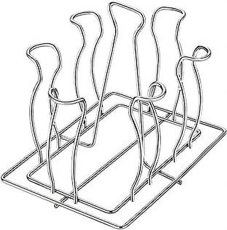 BBD Kitchen Shop Stainless Steel Square Shape Glass Stand for 6 Glass Stainless Steel Glass Holder
