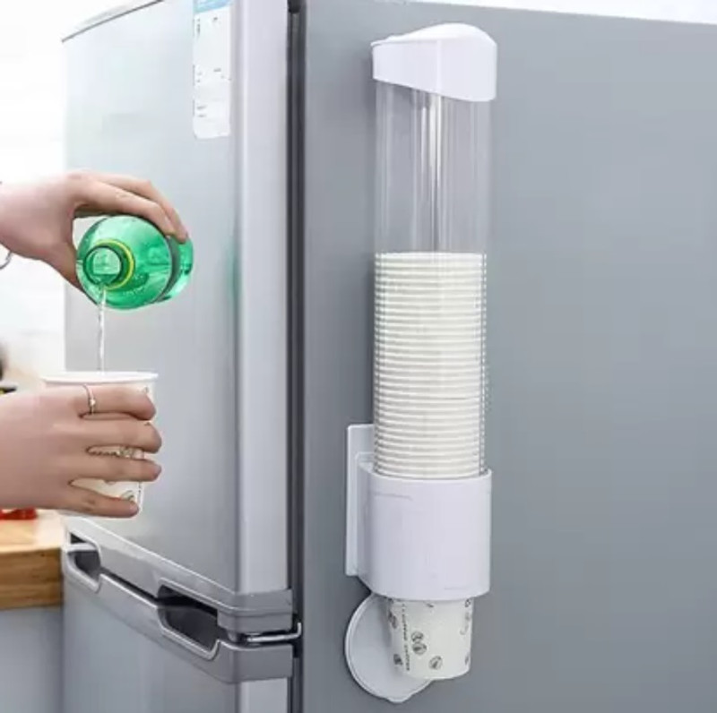 FRENYEAR Wall Mounted Plastic Drinking Water Cup Dispenser Plastic Glass Holder Plastic Glass Holder