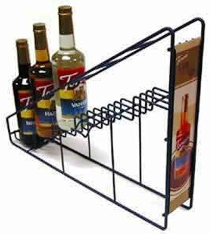 Indian Decor 283311 Coffee Syrup Wire Rack/Wine Rack/Bottle Rack Iron Glass Holder