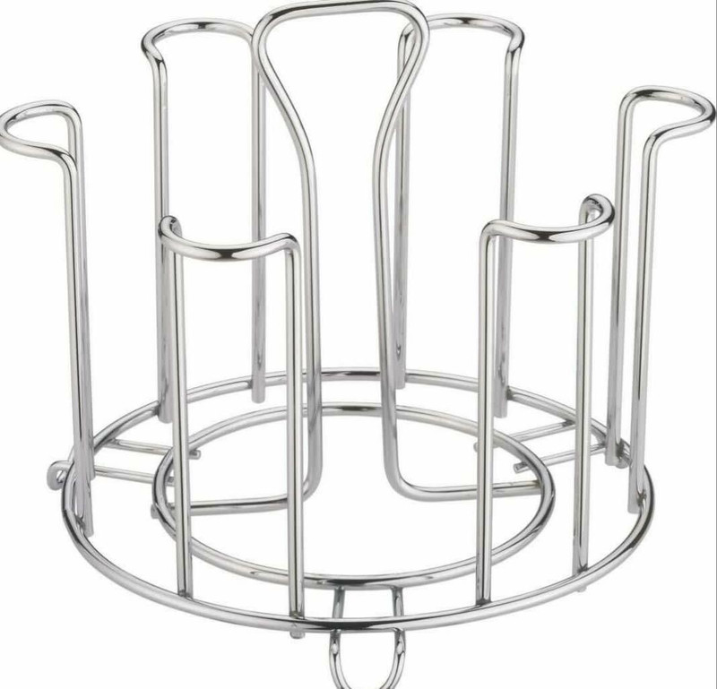 M G Enterprise Kitchenware Glass and Spoon Organiser Super for 6 Glasses and Cutlery Glass Stand Stainless Steel Glass Holder