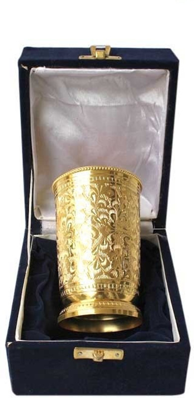 Metalmastery GOLD GLASS SINGLE(SG10) Glass Water/Juice Glass(200 ml, Silver, Gold)