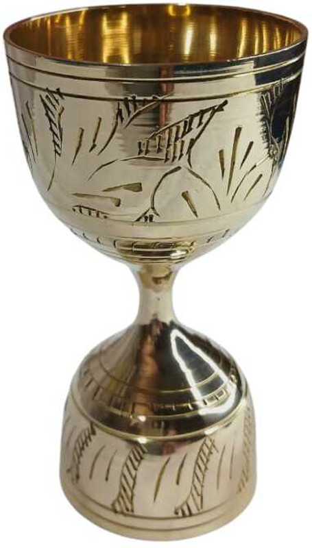 Adesgineimpex ADESGINEIMPEX Brass peg Measure 30/60 ml Jigger, peg Measure Glass Cocktail Glass(60 ml, Brass, Gold)
