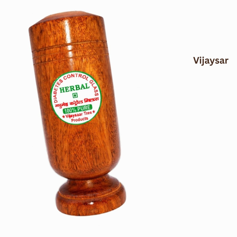 VIJYASAR Diabetes Control Glass | Ayurvedic Sugar Control Tumbler | Refined Everyday Glass Water/Juice Glass(100 ml, Wood, Brown)