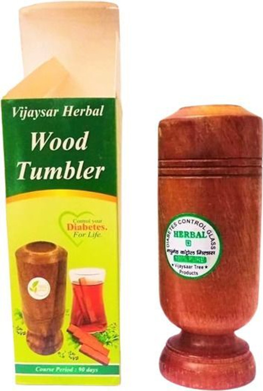 WITSOUL Vijaysar ki Lakdi Ayurvedic Herbal Wood Tumbler (Pack of 1 Capacity- 100 ML) Glass Water/Juice Glass(100 ml, Wood, Brown)
