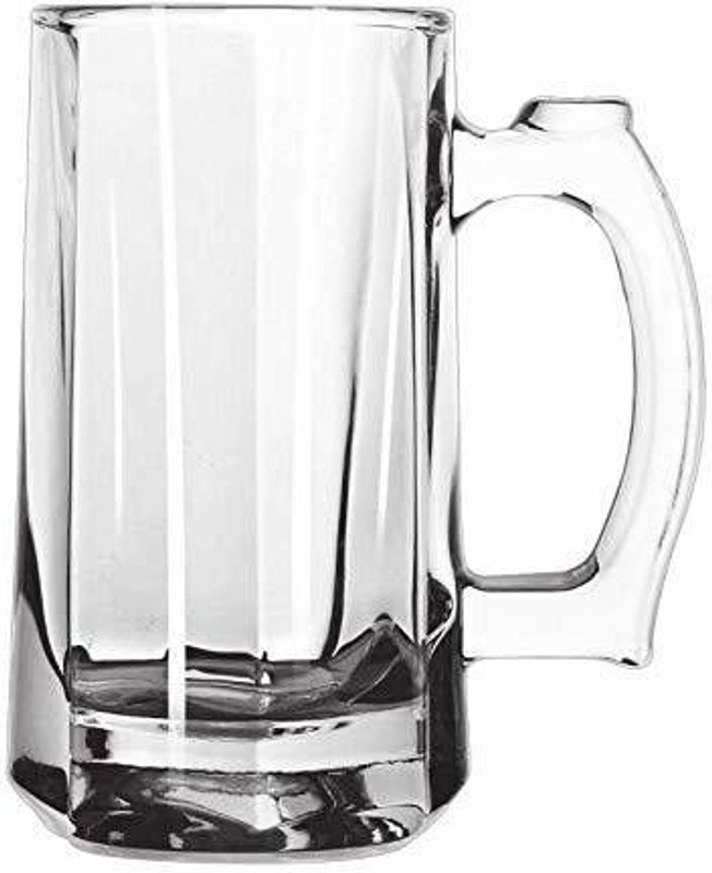 Priza Enterprise Funky Stylish Transparent Beer Mug Glass with Premium Handle-500 ml (Set of 1) Glass Beer Glass(500 ml, Glass, Clear)