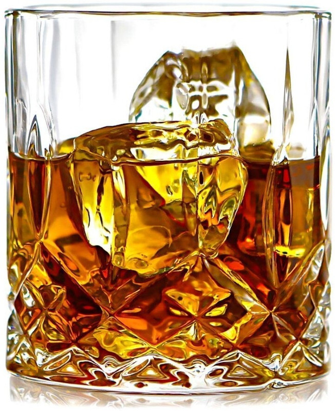 MOBHADA (Pack of 6) Crystal Whiskey Glasses Set of 6 Bar Glass for Drinking Bourbon, Whisky, Scotch Glass Set Whisky Glass(225 ml, Glass, White)