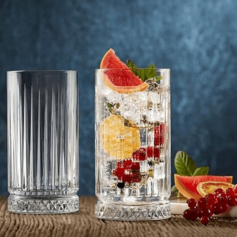 morryz (Pack of 6) Italiana Crystal Long Drink Water Juice Glass Mocktail Lassi GlassesTumbler Glass Set Water/Juice Glass(300 ml, Glass, Clear)
