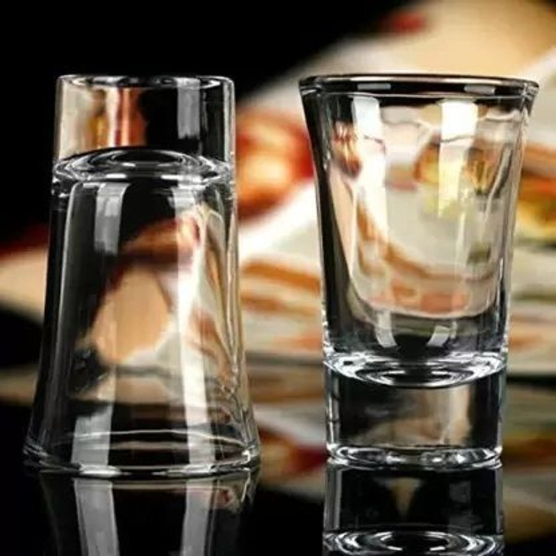 VERPHX (Pack of 2) Heavy Round Base Straight Vodka Tequila Shot Glasses, Crystal Glass Glass Set Shot Glass(30 ml, Glass, Clear)